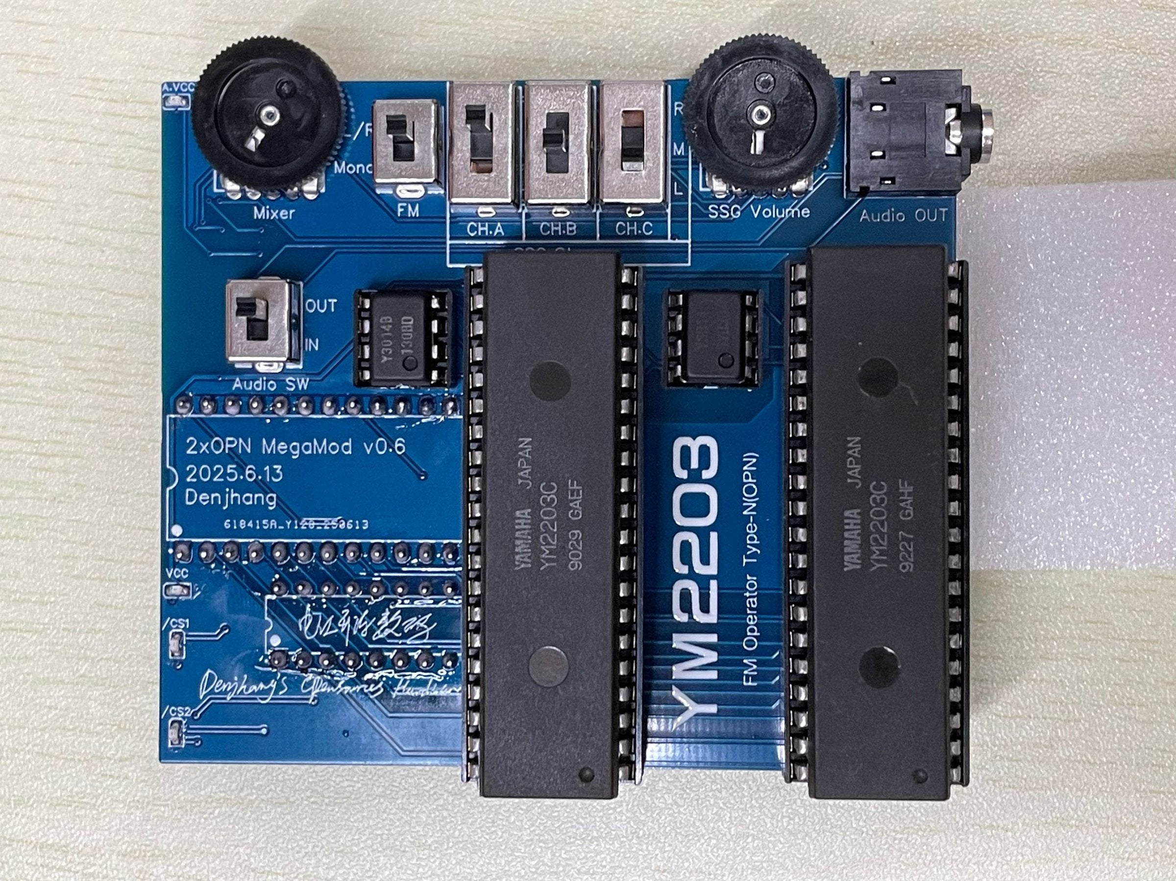 2xOPN MegaMod - Dual YM2203 VGM Player | Denjhang's Retro Hardware