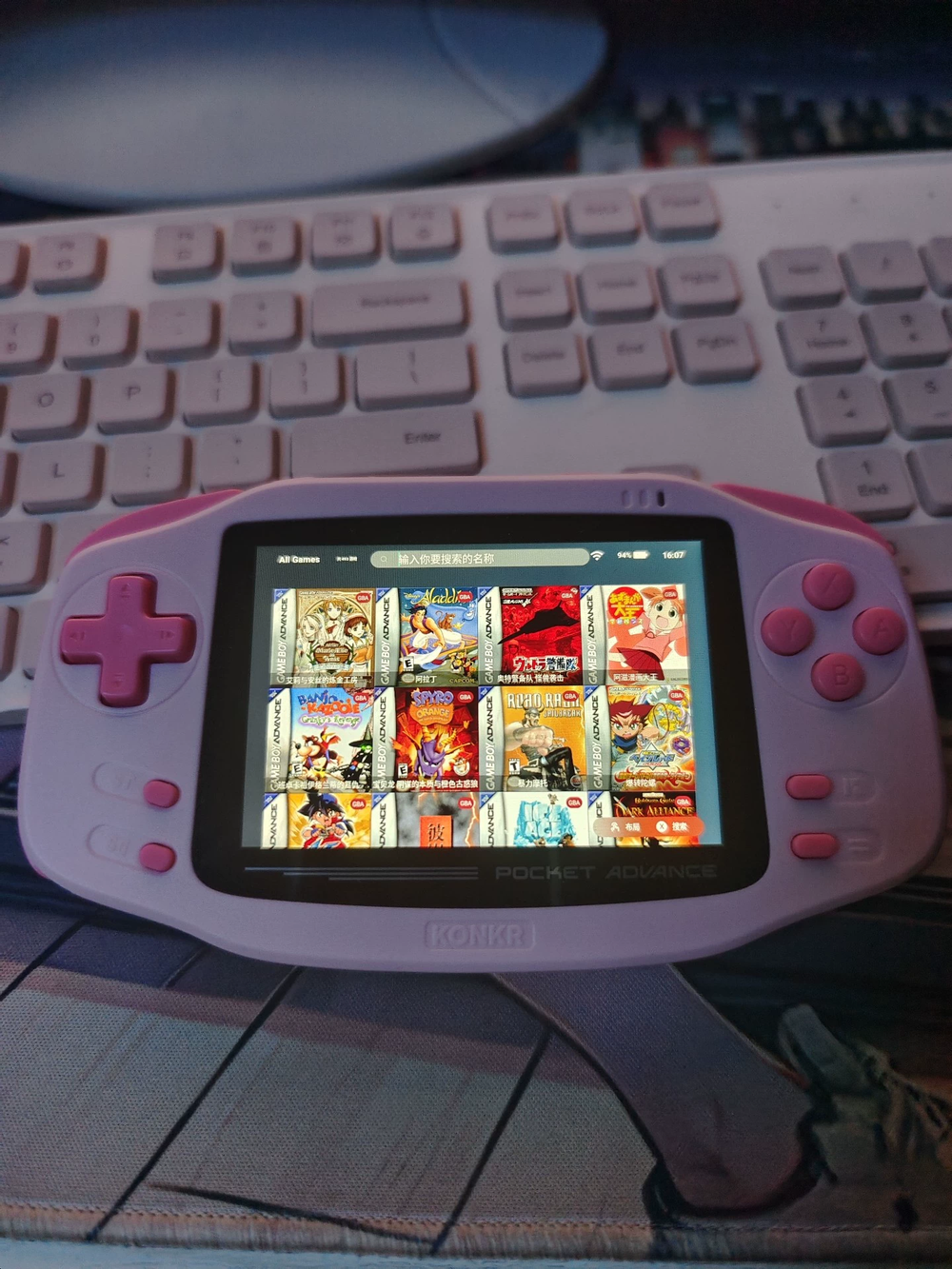 KONKR Pocket Advance Android Handheld Console – Pink 4GB/64GB