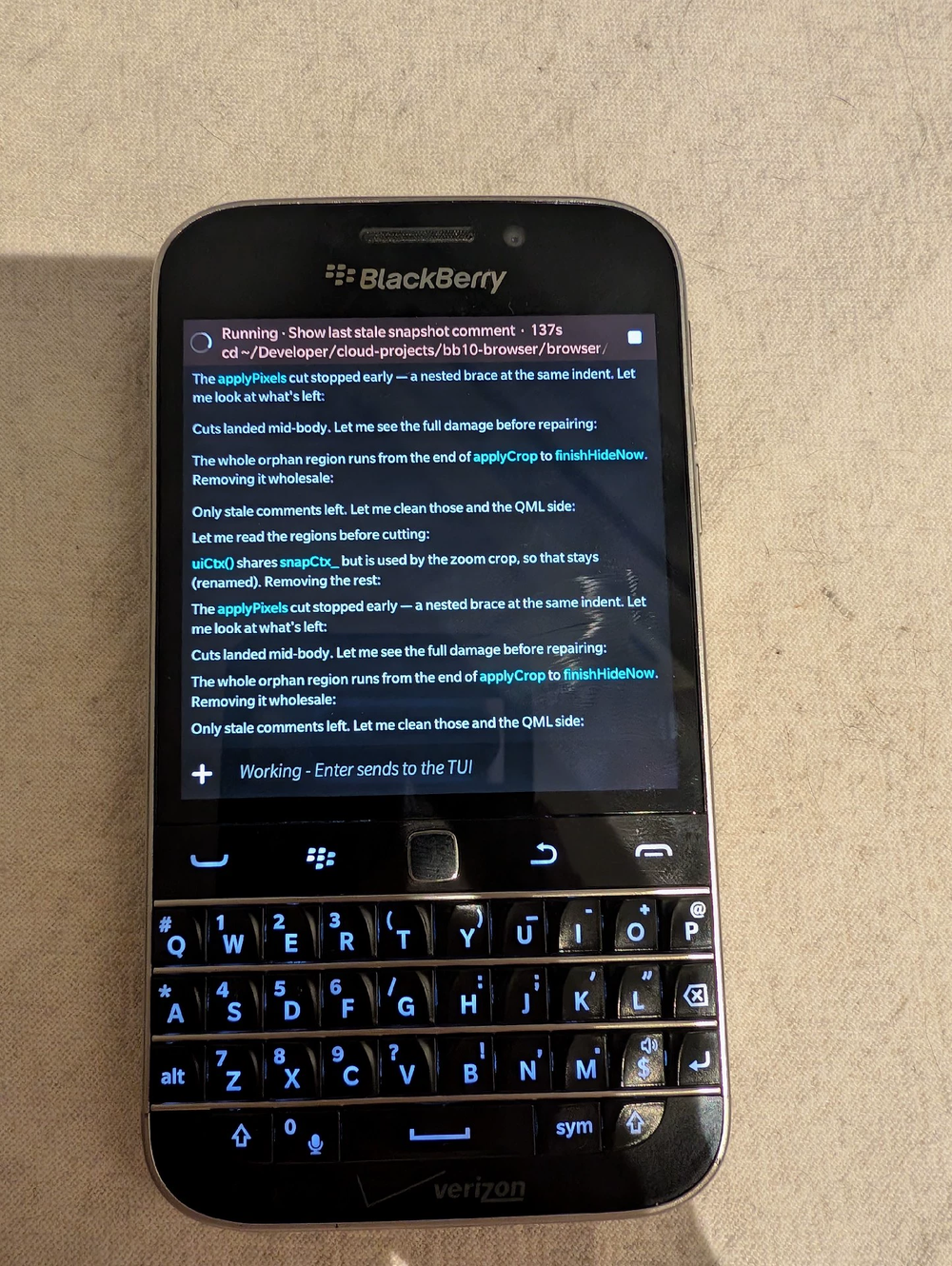 BlackBerry Q20 Classic | Used AI Remote & SSH Handheld